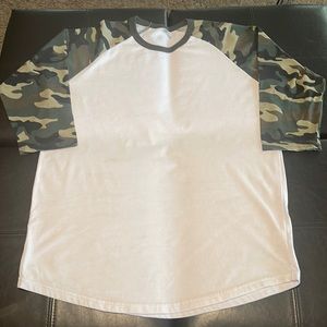 Camouflage and White half sleeve Tee shirt